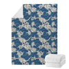 Japanese Ocean Wave Pattern Print Blanket