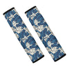 Japanese Ocean Wave Pattern Print Car Seat Belt Covers