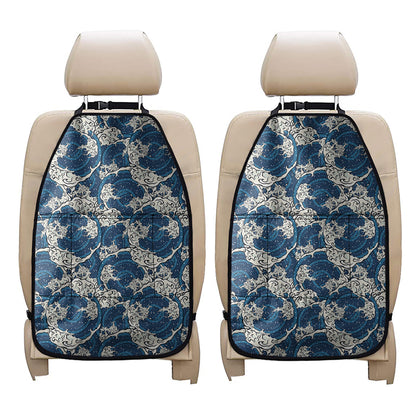 Japanese Ocean Wave Pattern Print Car Seat Organizers