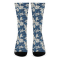 Japanese Ocean Wave Pattern Print Crew Socks