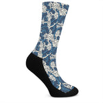 Japanese Ocean Wave Pattern Print Crew Socks
