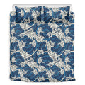 Japanese Ocean Wave Pattern Print Duvet Cover Bedding Set