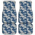 Japanese Ocean Wave Pattern Print Front and Back Car Floor Mats