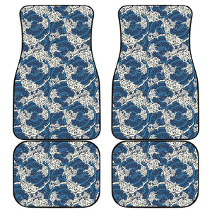 Japanese Ocean Wave Pattern Print Front and Back Car Floor Mats