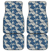 Japanese Ocean Wave Pattern Print Front and Back Car Floor Mats