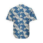 Japanese Ocean Wave Pattern Print Men's Baseball Jersey