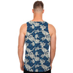 Japanese Ocean Wave Pattern Print Men's Tank Top