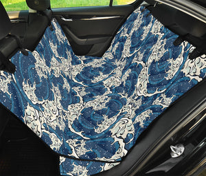 Japanese Ocean Wave Pattern Print Pet Car Back Seat Cover