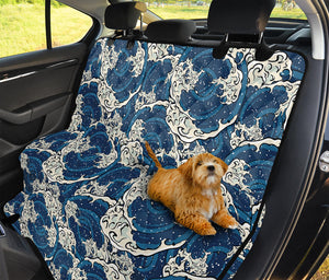 Japanese Ocean Wave Pattern Print Pet Car Back Seat Cover