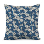 Japanese Ocean Wave Pattern Print Pillow Cover