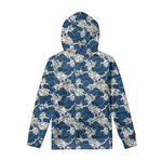 Japanese Ocean Wave Pattern Print Pullover Hoodie