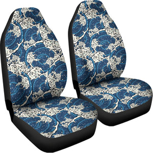 Japanese Ocean Wave Pattern Print Universal Fit Car Seat Covers