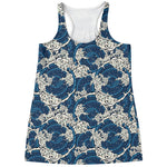 Japanese Ocean Wave Pattern Print Women's Racerback Tank Top