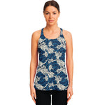 Japanese Ocean Wave Pattern Print Women's Racerback Tank Top