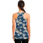 Japanese Ocean Wave Pattern Print Women's Racerback Tank Top