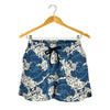 Japanese Ocean Wave Pattern Print Women's Shorts