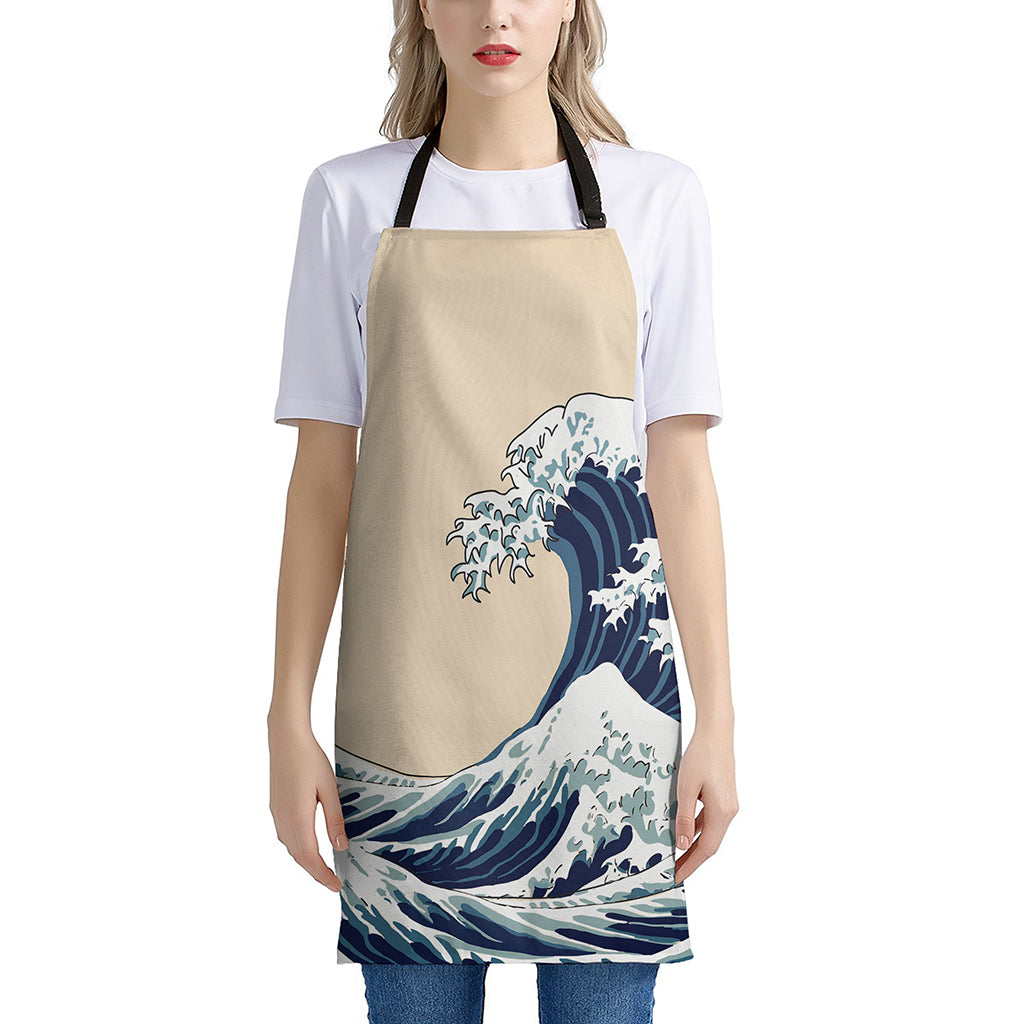 Japanese Ocean Wave Print Apron