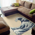 Japanese Ocean Wave Print Floor Mat