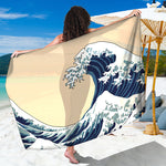 Japanese Ocean Wave Print Beach Sarong Wrap