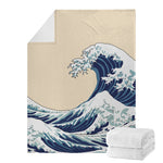 Japanese Ocean Wave Print Blanket
