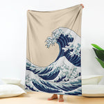 Japanese Ocean Wave Print Blanket