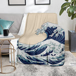 Japanese Ocean Wave Print Blanket