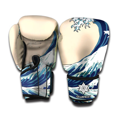 Japanese Ocean Wave Print Boxing Gloves