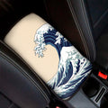 Japanese Ocean Wave Print Car Center Console Cover