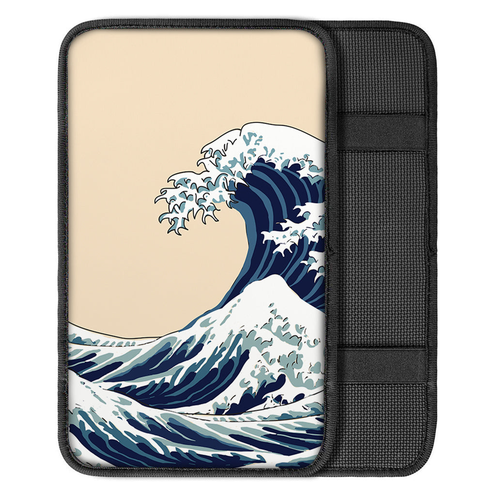 Japanese Ocean Wave Print Car Center Console Cover