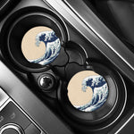 Japanese Ocean Wave Print Car Coasters
