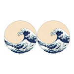 Japanese Ocean Wave Print Car Coasters