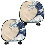 Japanese Ocean Wave Print Car Headrest Covers