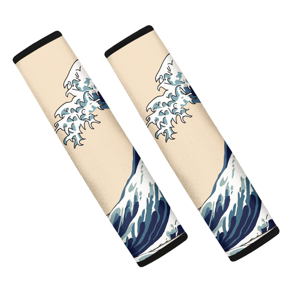 Japanese Ocean Wave Print Car Seat Belt Covers