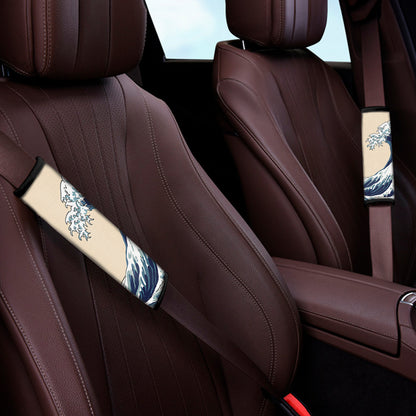 Japanese Ocean Wave Print Car Seat Belt Covers