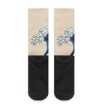 Japanese Ocean Wave Print Crew Socks