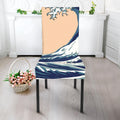 Japanese Ocean Wave Print Dining Chair Slipcover