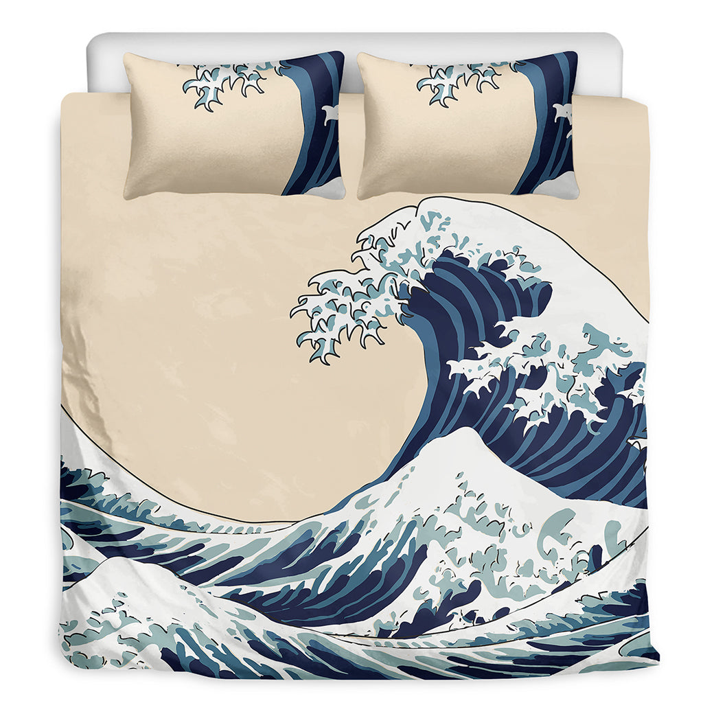 Japanese Ocean Wave Print Duvet Cover Bedding Set