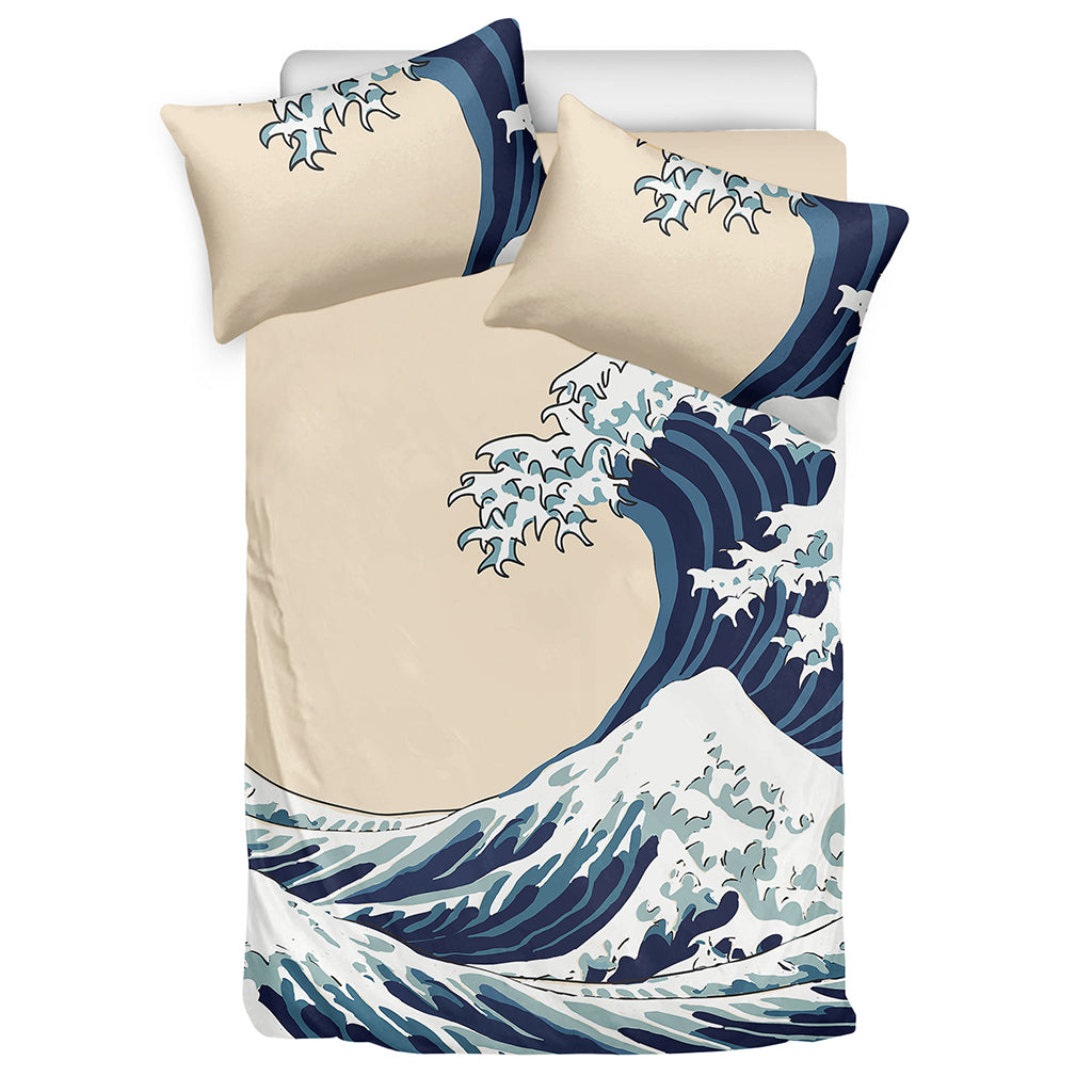 Japanese Ocean Wave Print Duvet Cover Bedding Set