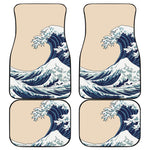 Japanese Ocean Wave Print Front and Back Car Floor Mats