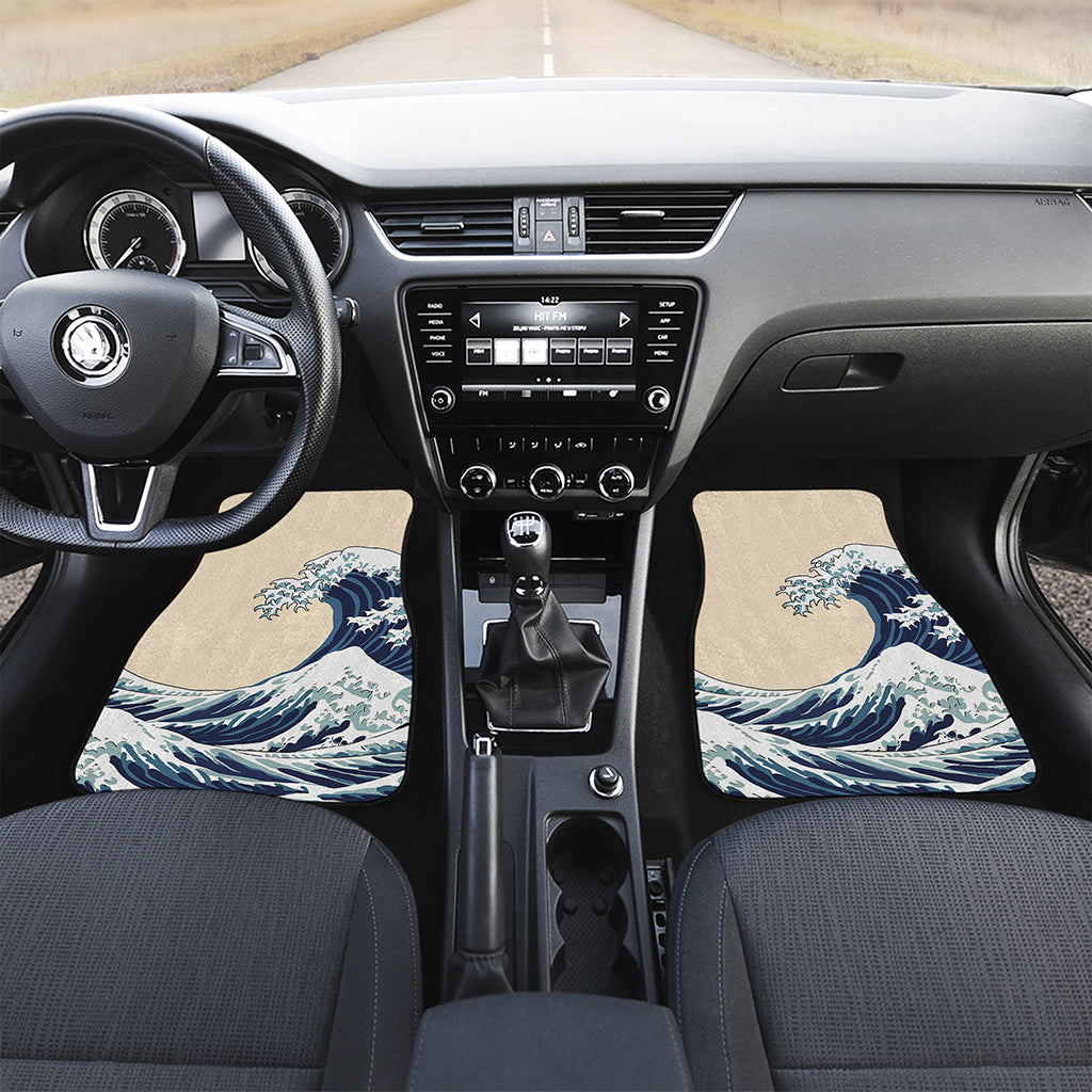 Japanese Ocean Wave Print Front and Back Car Floor Mats