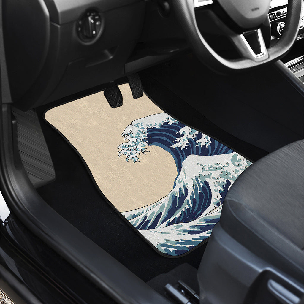 Japanese Ocean Wave Print Front and Back Car Floor Mats