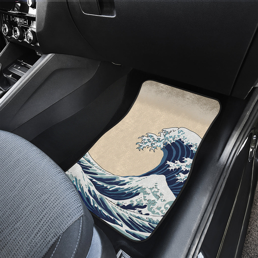 Japanese Ocean Wave Print Front and Back Car Floor Mats