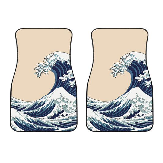 Japanese Ocean Wave Print Front Car Floor Mats
