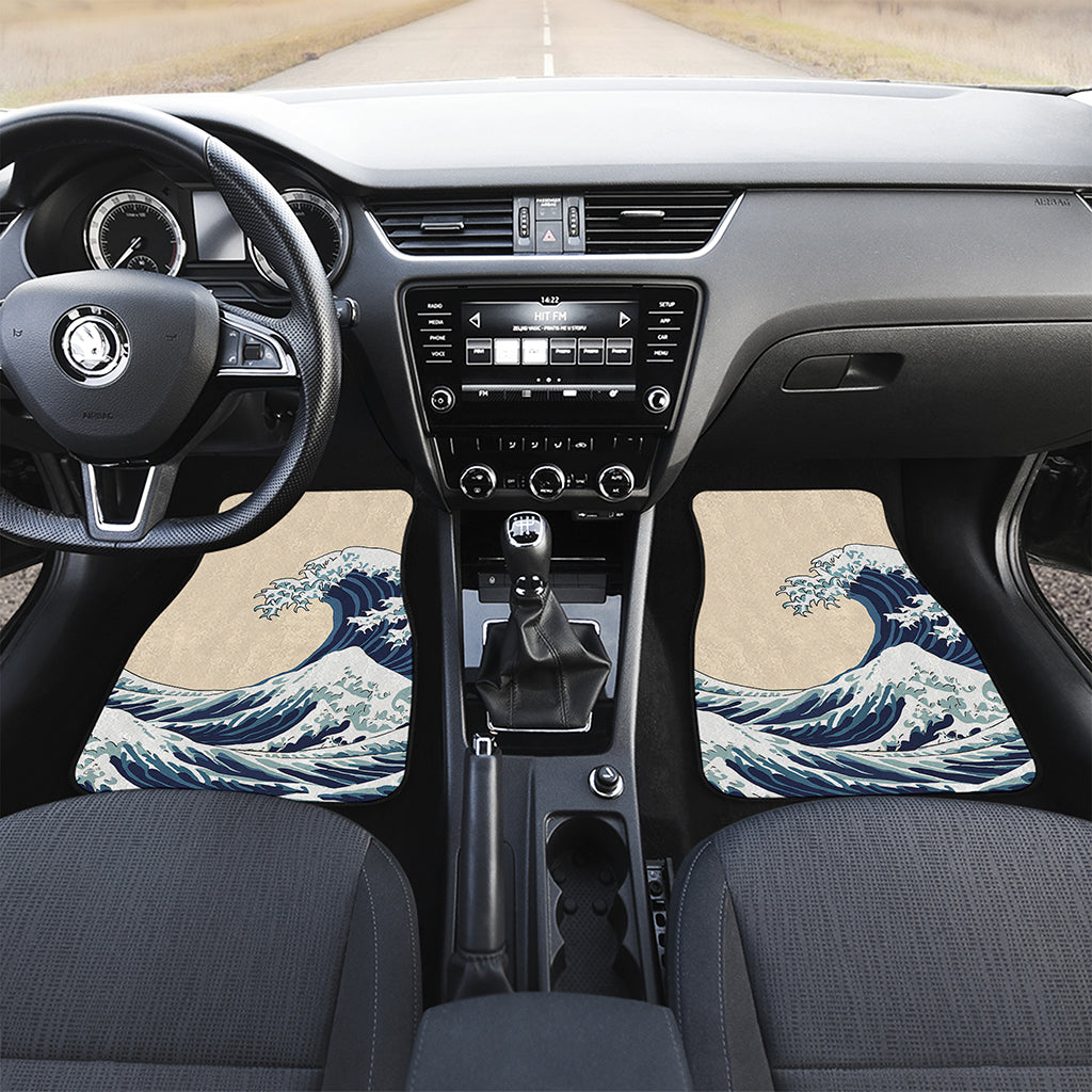 Japanese Ocean Wave Print Front Car Floor Mats