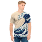 Japanese Ocean Wave Print Men's T-Shirt