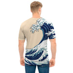 Japanese Ocean Wave Print Men's T-Shirt