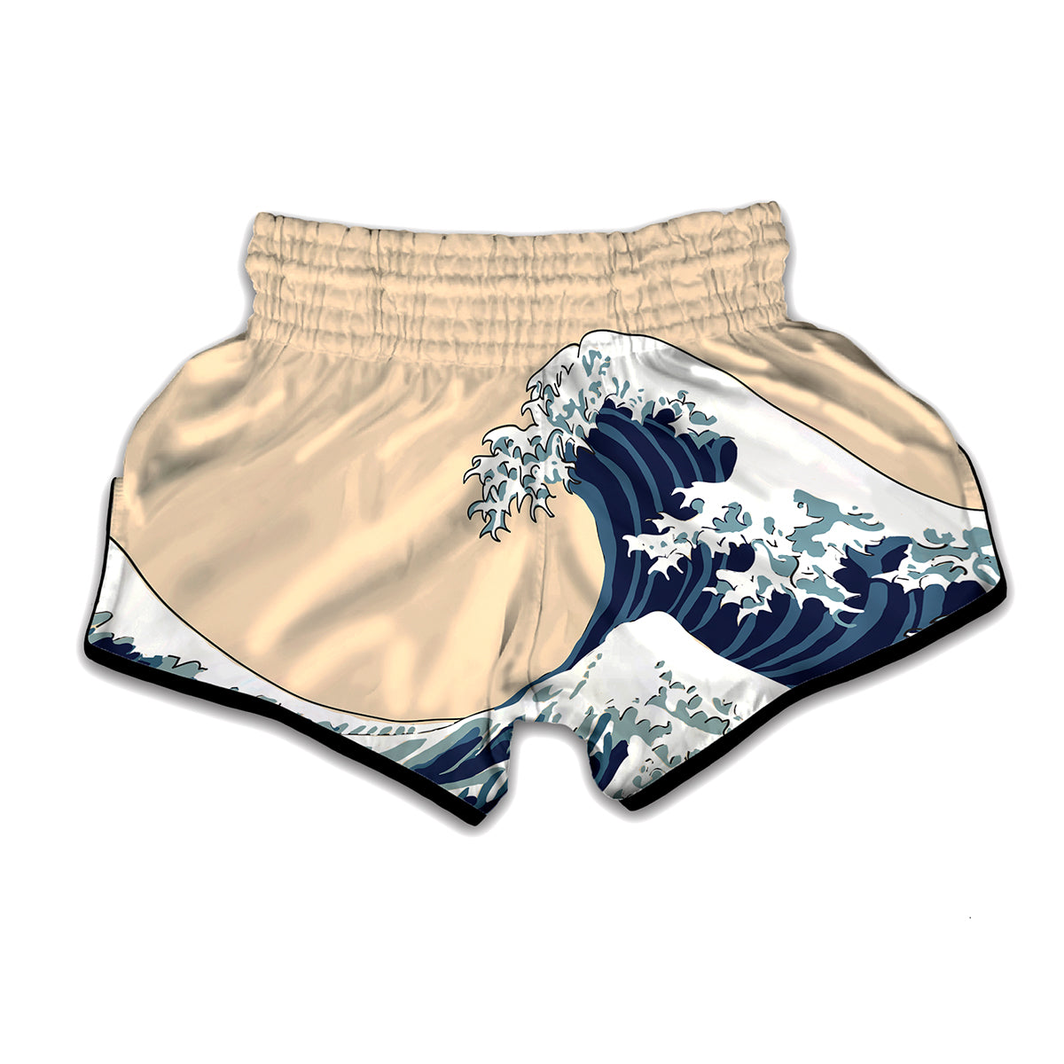 Japanese Ocean Wave Print Muay Thai Boxing Shorts