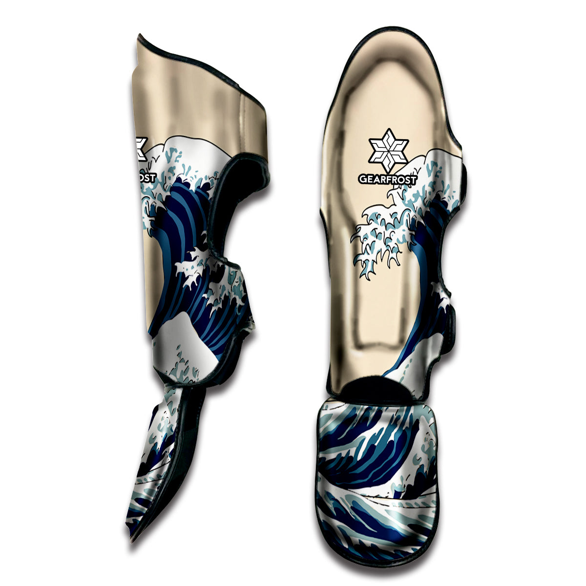 Japanese Ocean Wave Print Muay Thai Shin Guard