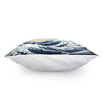 Japanese Ocean Wave Print Pillow Cover