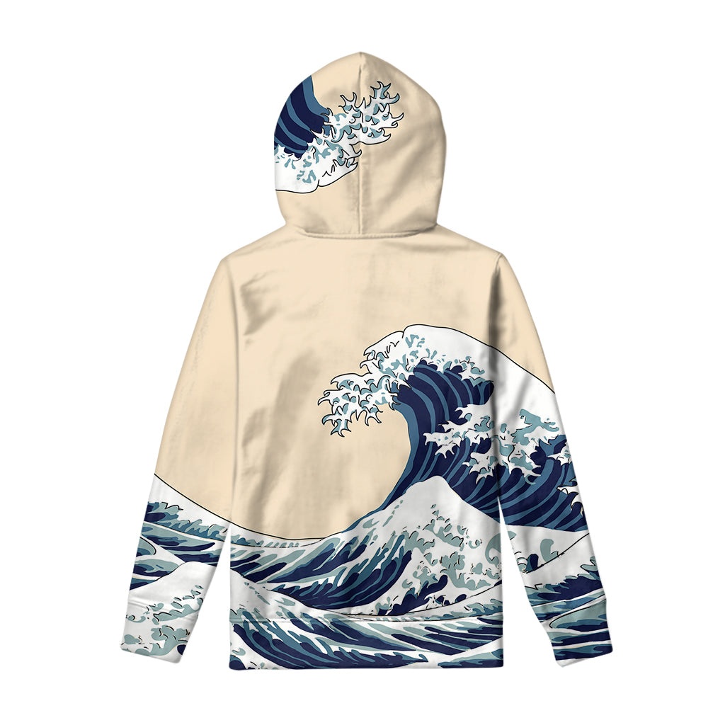 Japanese Ocean Wave Print Pullover Hoodie
